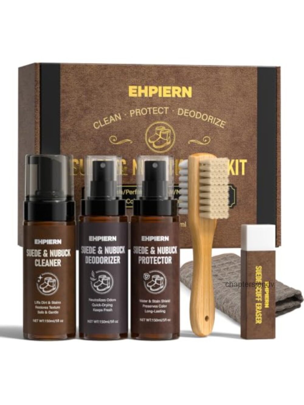 6-Piece Suede & Nubuck Care Kit Shoe Boot Cleaner Protector Brush